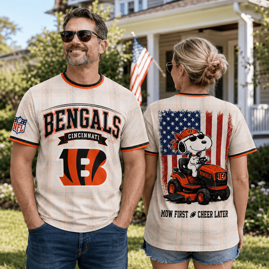CIN x NFL Premium Funny Football Snoopy 3D T-Shirt 0207