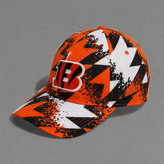 CIN x NFL Premium Sports Fan Geometric Pattern Baseball Cap