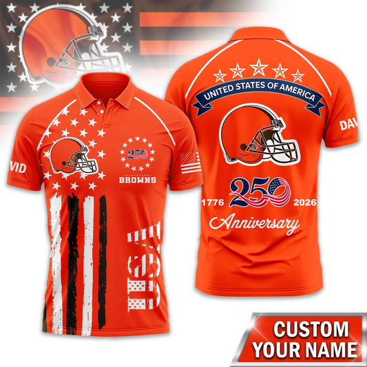 CLE Premium NFL American Semiquincentennial Polo Shirt 010726
