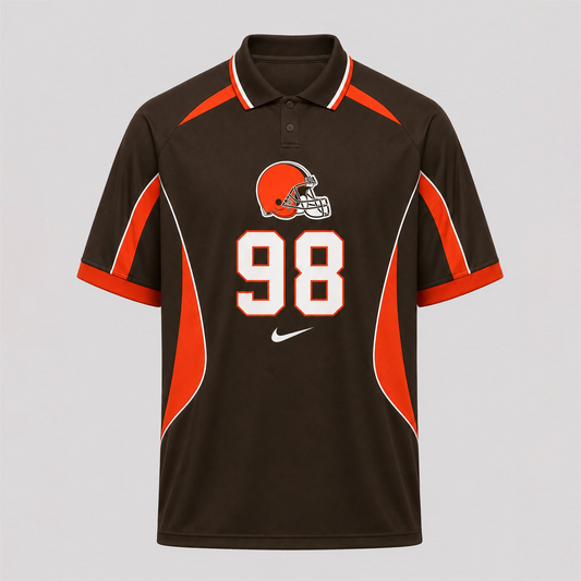 CLE Premium NFL Custom Number Sports Style Polo Shirt