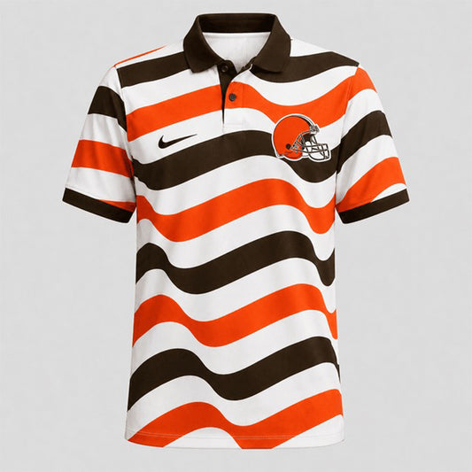 CLE Premium NFL Custom Striped Athletic Polo Shirt