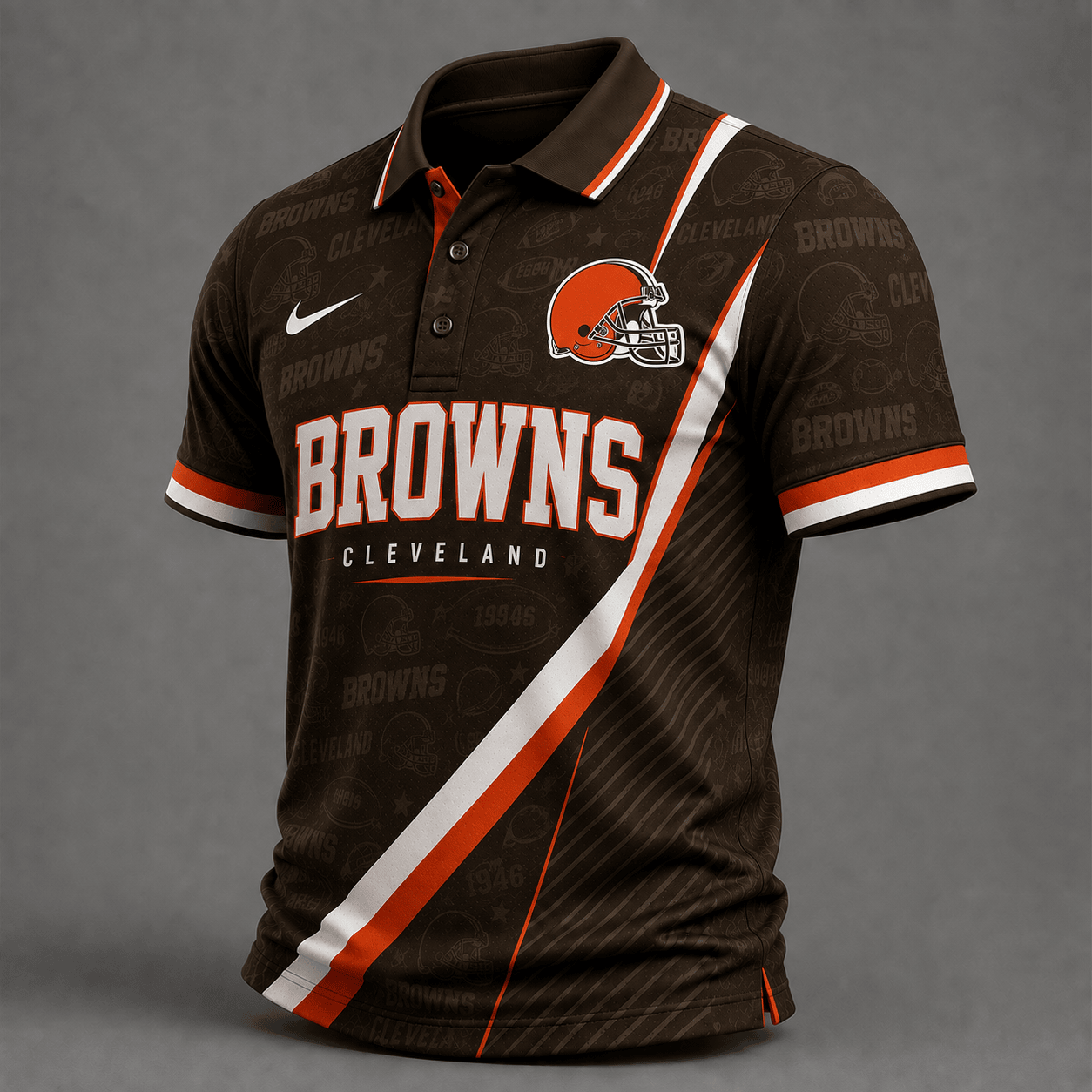 CLE Premium NFL Diagonal Stripe Polo Shirt