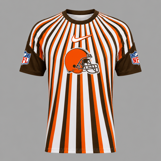 CLE Premium NFL Men’s Athletic Vertical Stripe T-Shirt