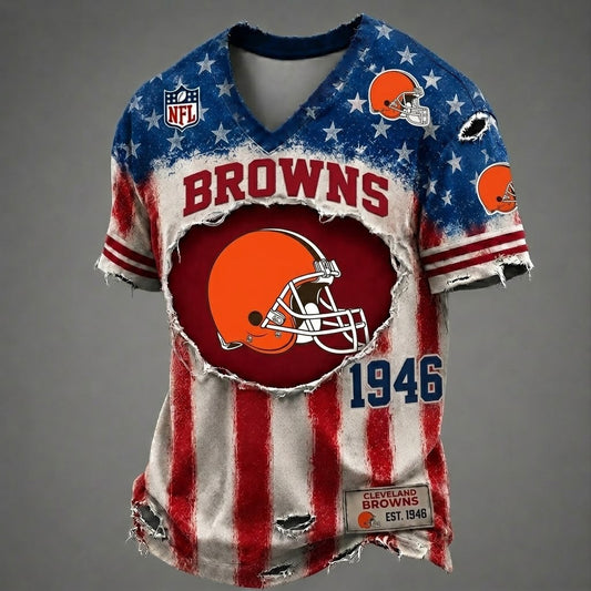 CLE x NFL American Flag Luxury Classic T-shirt 252606