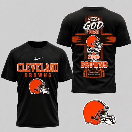 CLE x NFL Faith Family Team Pride 3D T-Shirt 0207