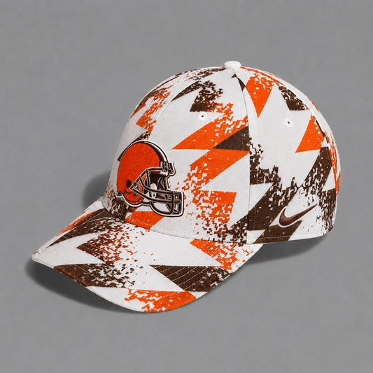 CLE x NFL Premium Sports Fan Geometric Pattern Baseball Cap