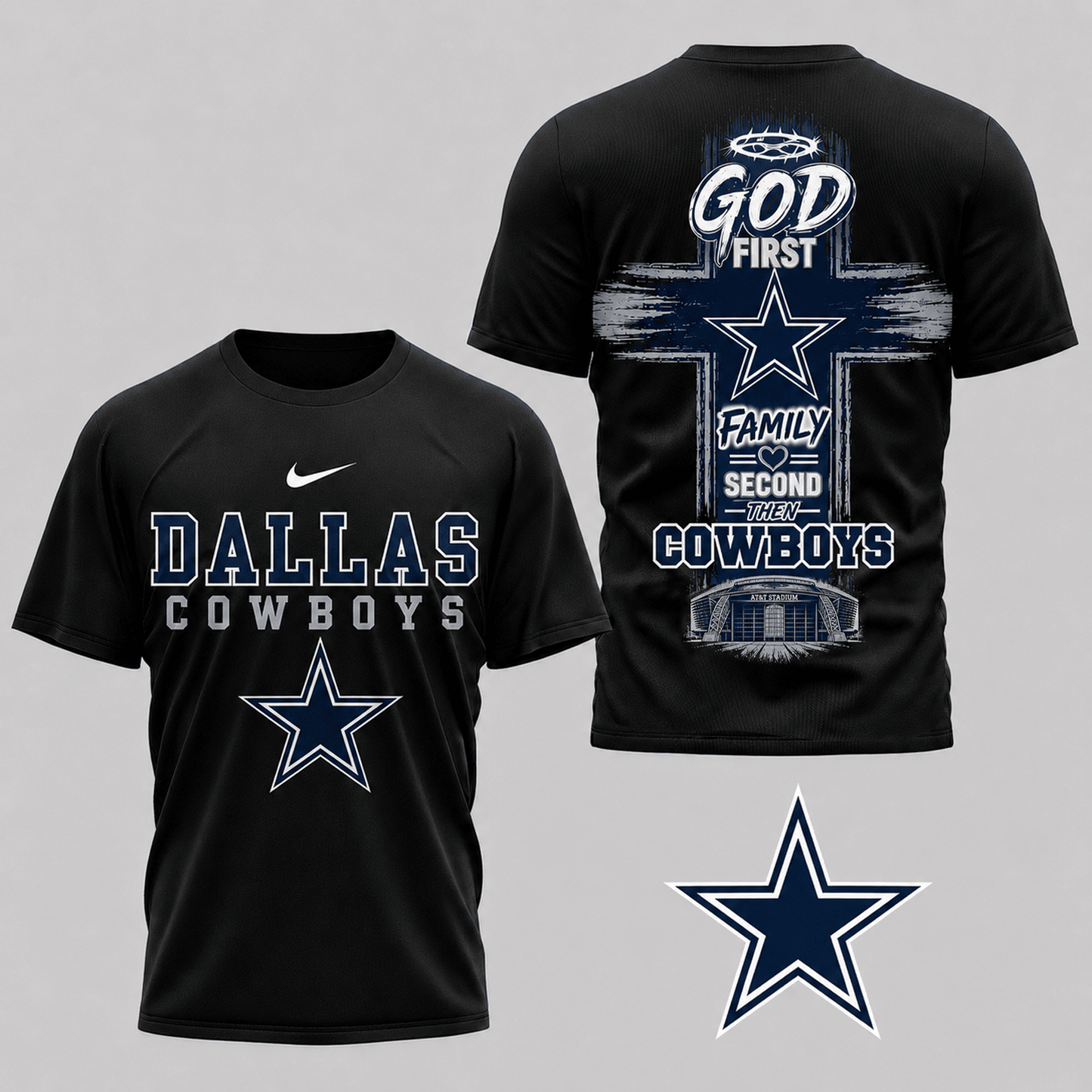 DAL x NFL Faith Family Team Pride 3D T-Shirt 0207