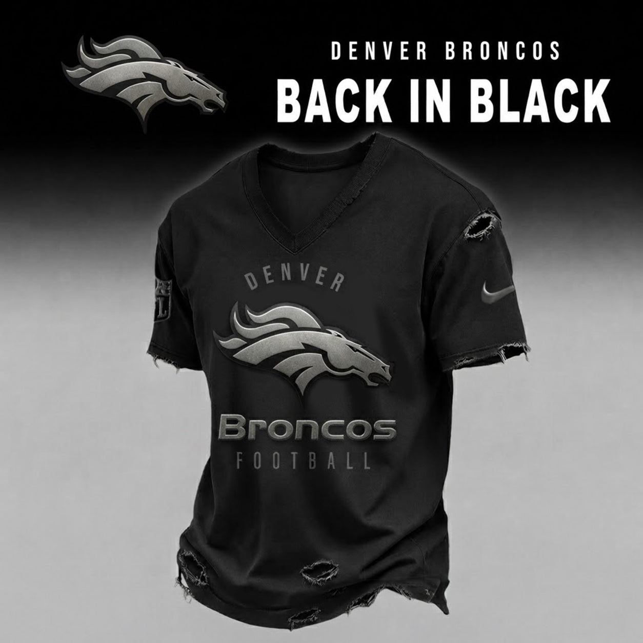 DB x NFL Back In Black V-neck Shirt 290626