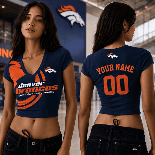 DB x NFL Premium Women V-neck Croptop Personalized Gift For Fan