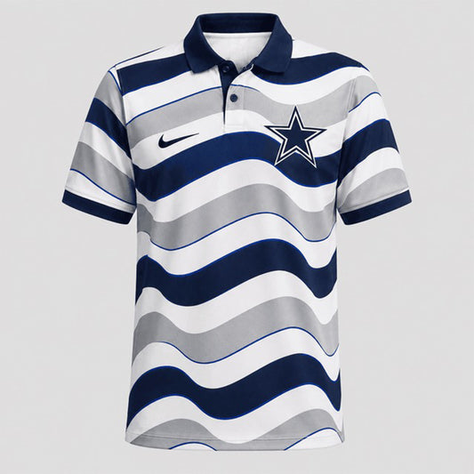 DC Premium NFL Custom Striped Athletic Polo Shirt