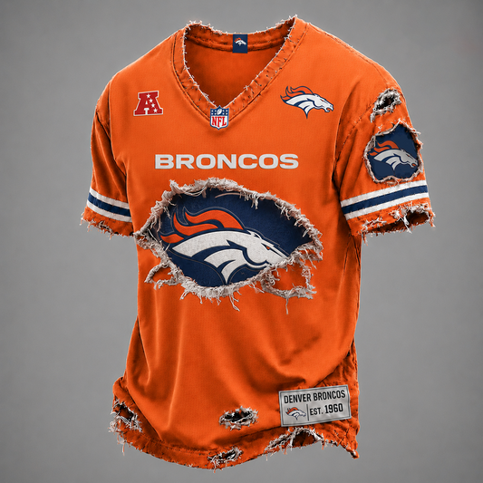 DEN x NFL LUXURY V-Neck T-Shirt V3 1906