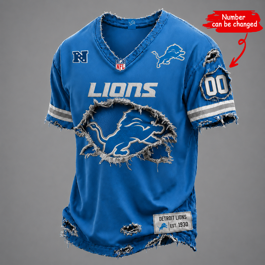 DET x NFL LUXURY V-Neck T-Shirt V2 1506