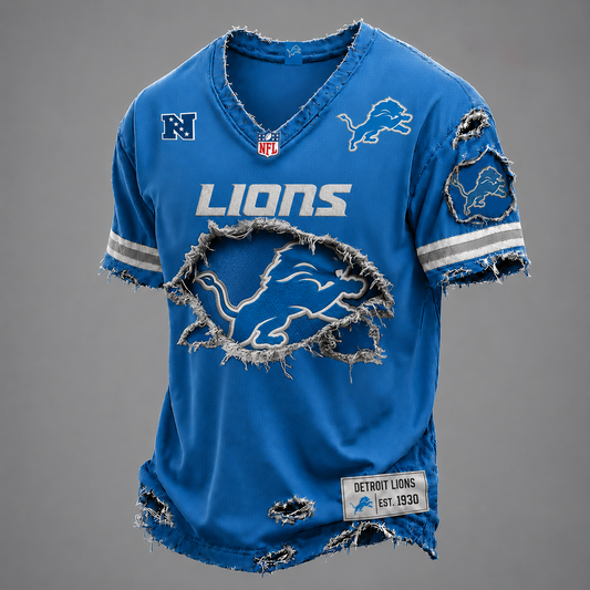 DET x NFL LUXURY V-Neck T-Shirt V3 1906