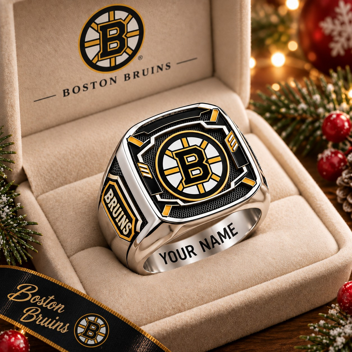 Exclusive NHL x BOS Personalized Name Ring