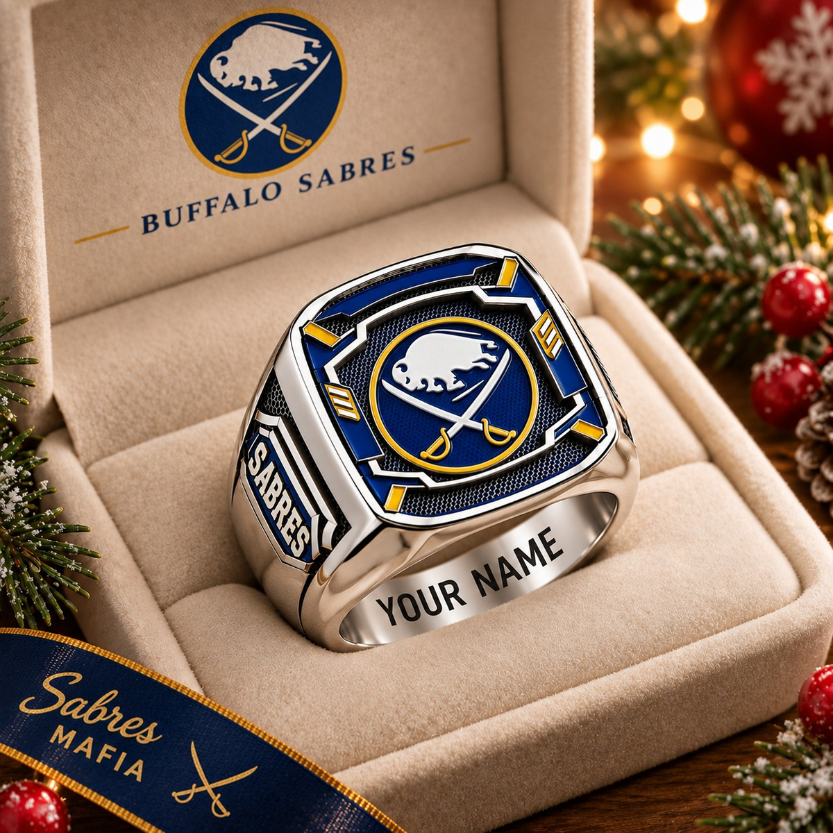 Exclusive NHL x BUF Personalized Name Ring