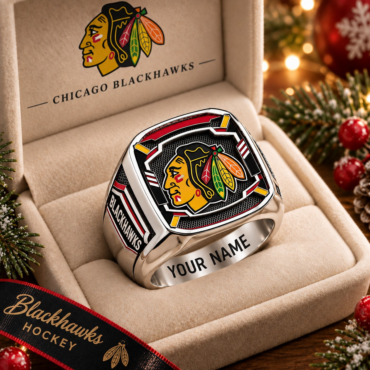 Exclusive NHL x CHI Personalized Name Ring