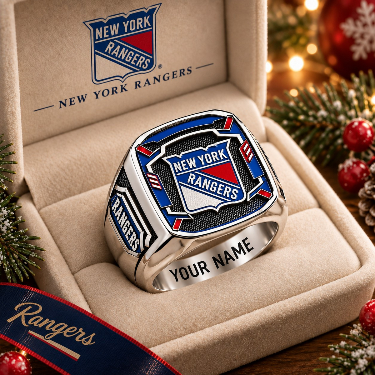 Exclusive NHL x NYR Personalized Name Ring