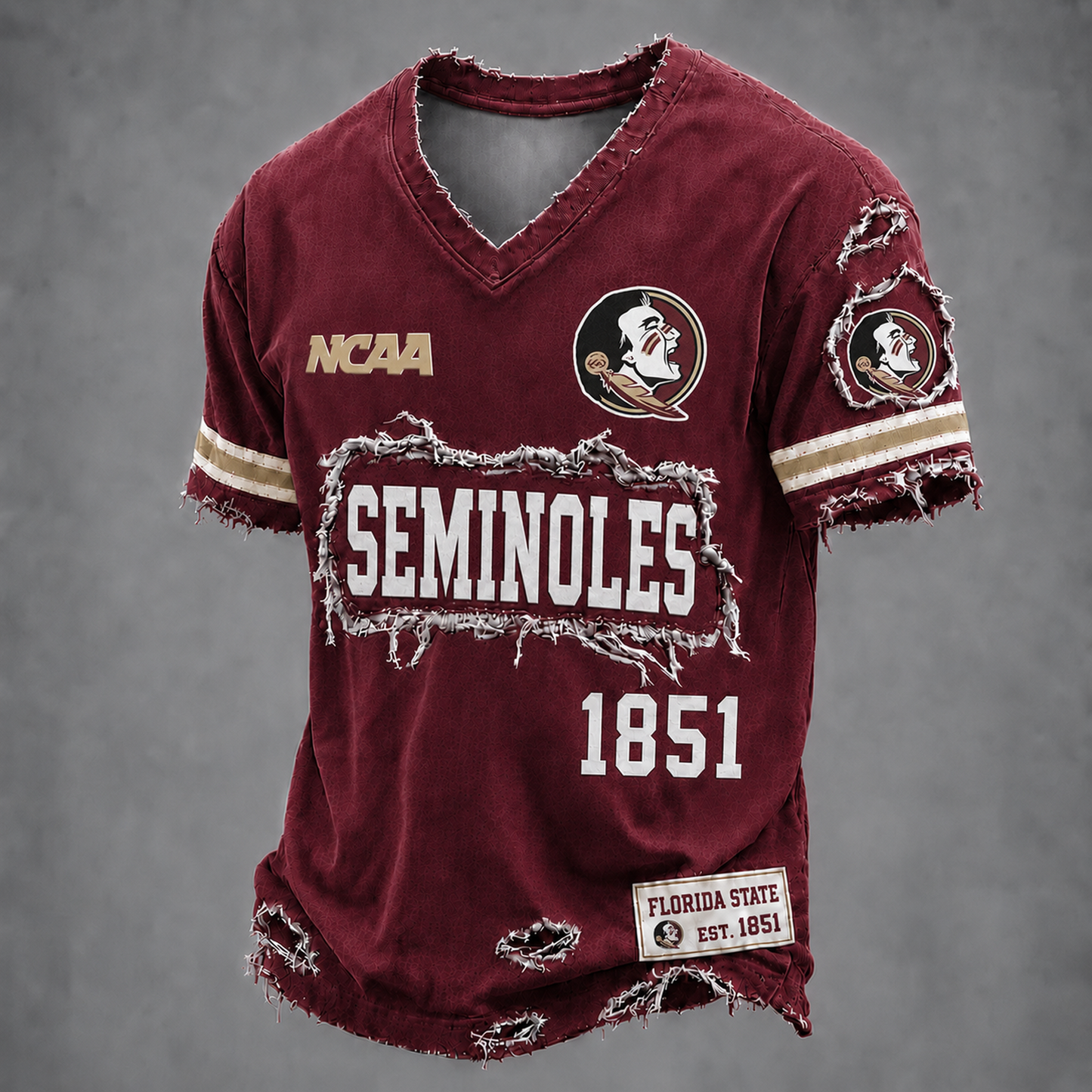 FSU x NCAA LUXURY V-Neck T-Shirt 0506 DatND DVT