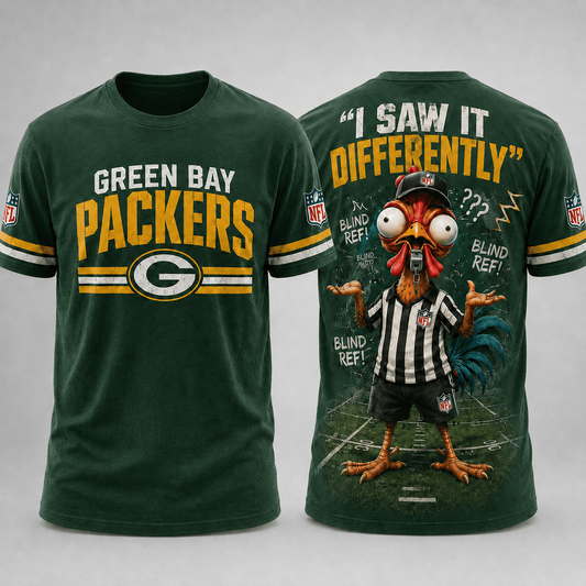 GB x NFL Premium Funny Blind Referee Mocking 3D Shirt Football Game Day Enthusiasts