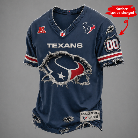 HOU x NFL LUXURY V-Neck T-Shirt V2 1506