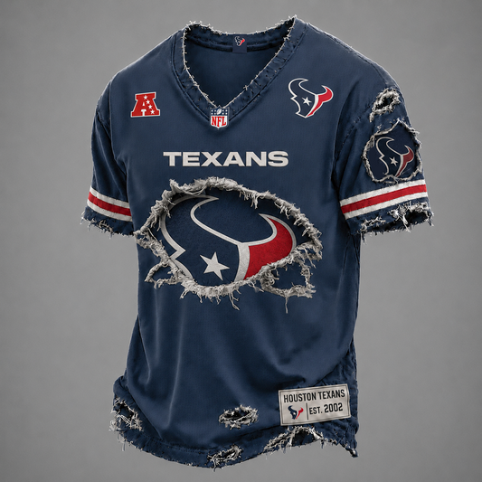 HOU x NFL LUXURY V-Neck T-Shirt V3 1906