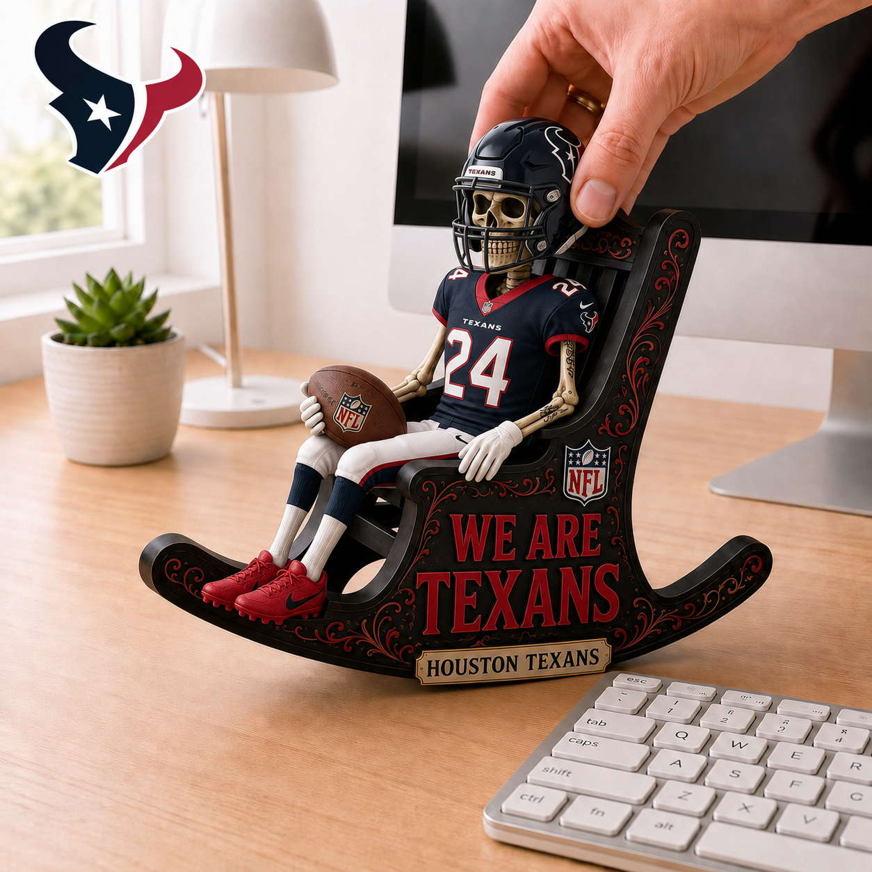 HT x NFL Skeleton Rocking Chair Custom Shape 3 Layers
