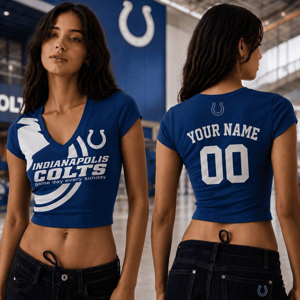 IC x NFL Premium Women V-neck Croptop Personalized Gift For Fan