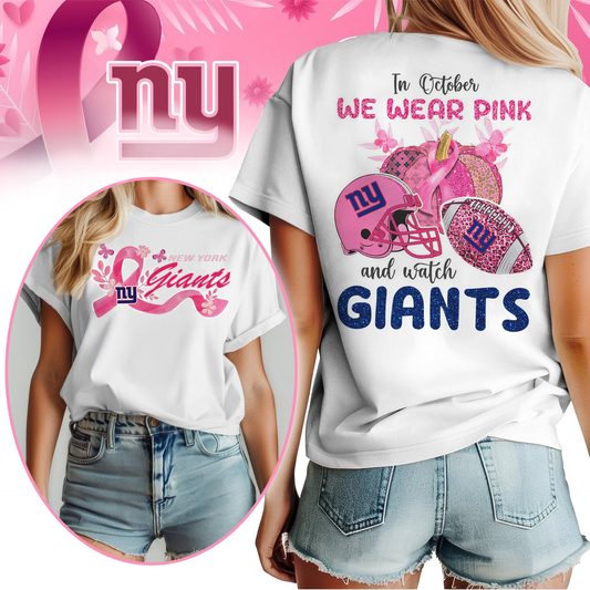 In October We Wear Pink And Watch NYG Shirt  300626