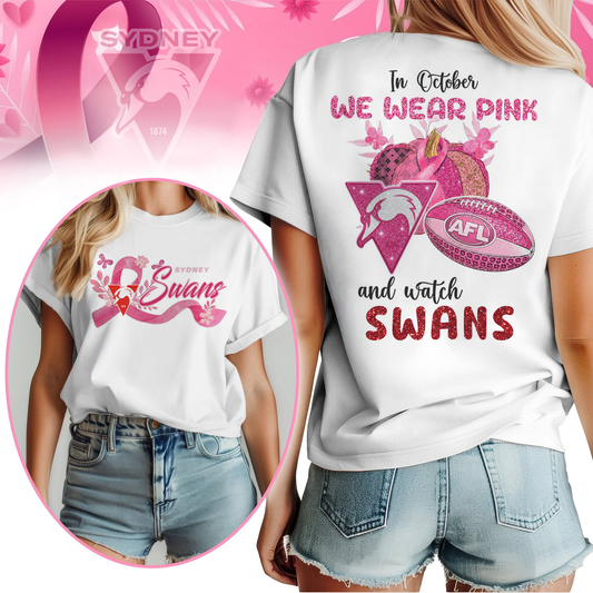 In October We Wear Pink And Watch SS Shirt
