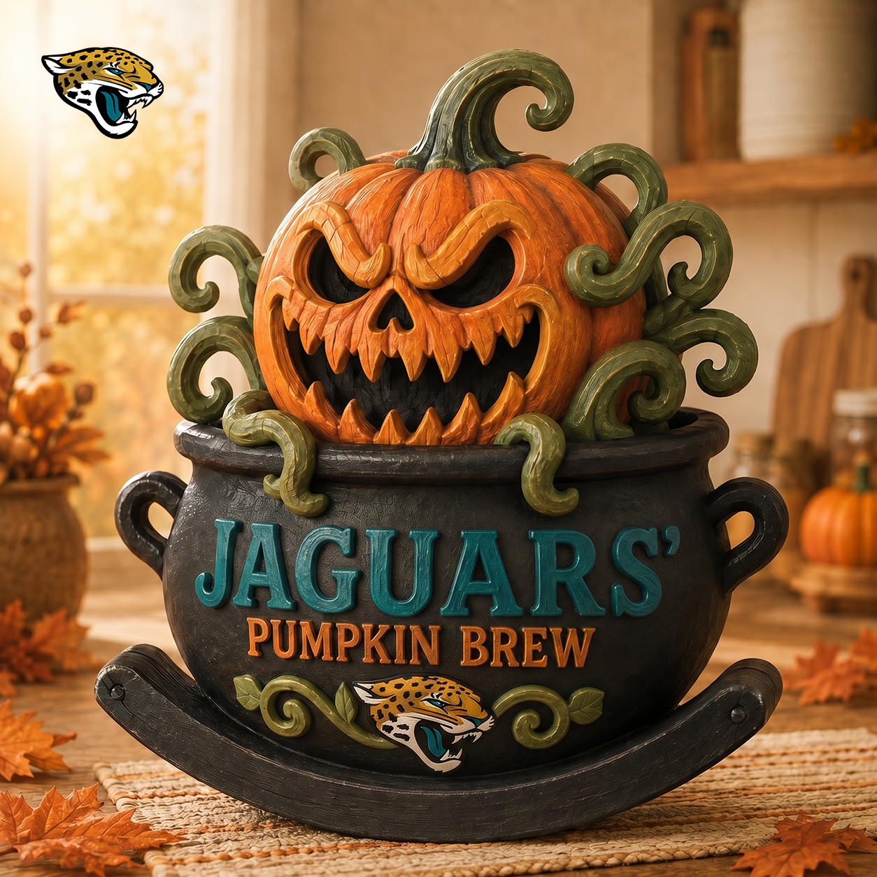 JJ Premium Pumpkin Brew Wooden Block Custom Shape 3 Layers