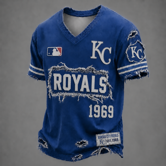 KC x MLB LUXURY V-Neck T-Shirt 0406 DatND DVT