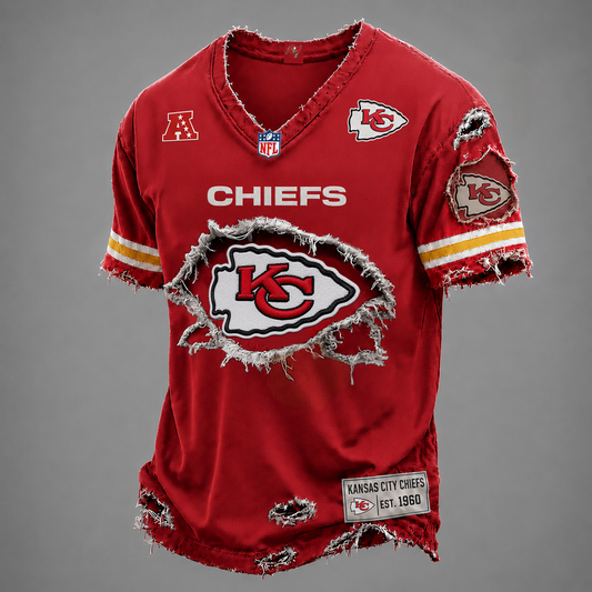 KC x NFL LUXURY V-Neck T-Shirt V3 1906