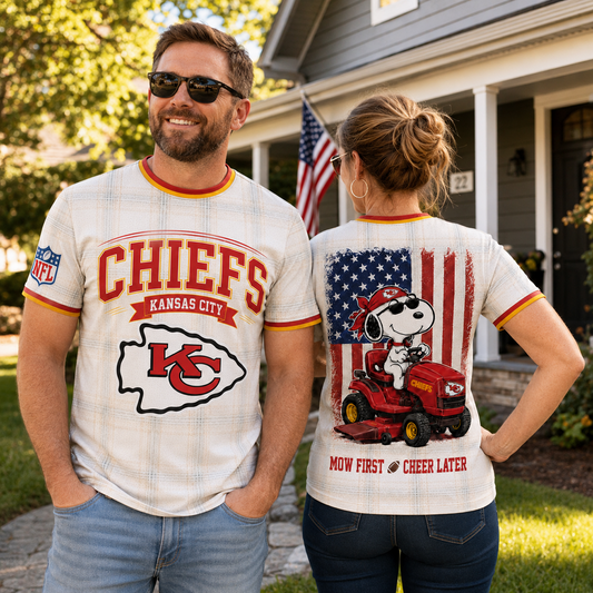 KC x NFL Premium Funny Football Snoopy 3D T-Shirt 0207