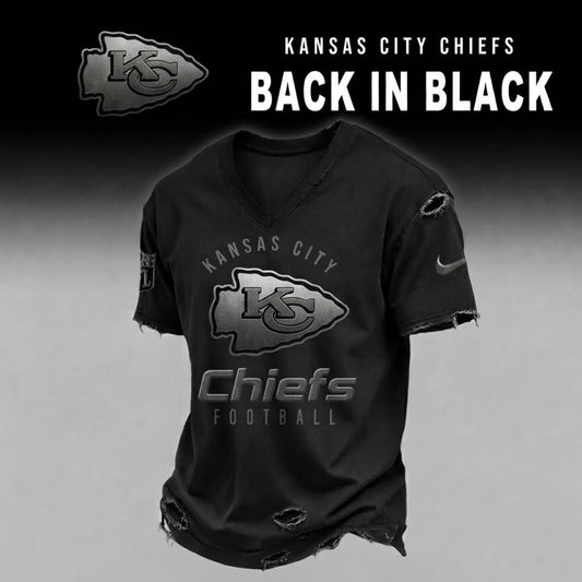 KCC x NFL Back In Black V-neck Shirt 290626