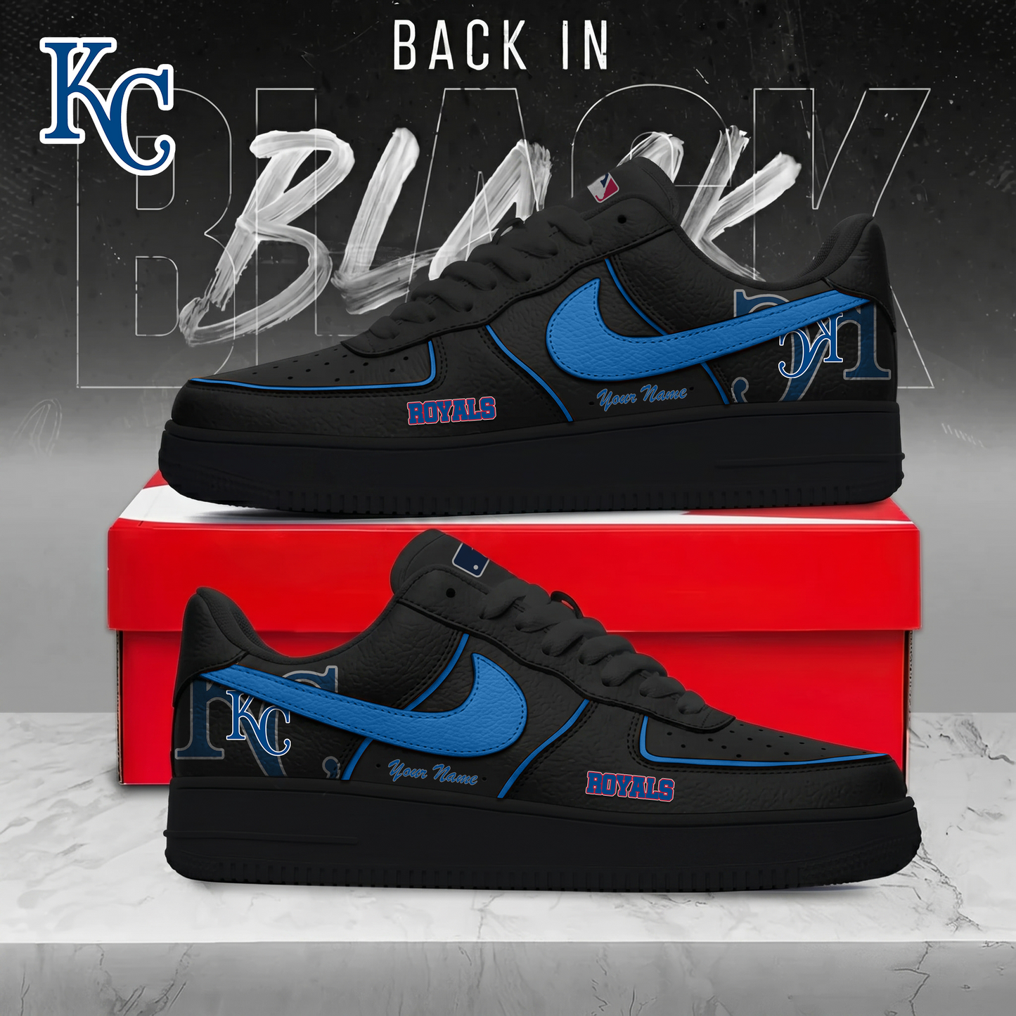 KCY x MLB Back In Black AF1 Sneakers 270626
