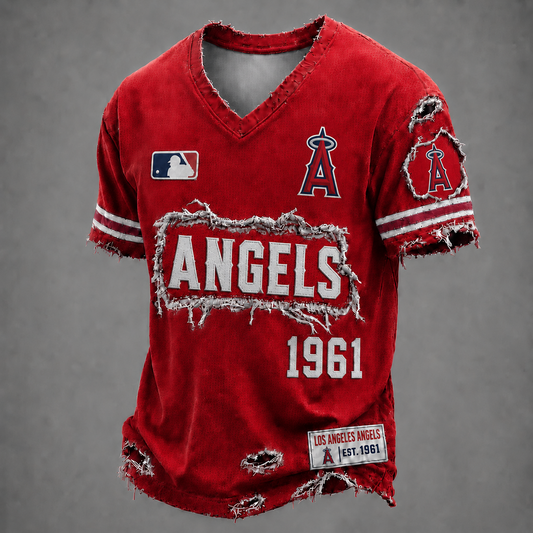 LAA x MLB LUXURY V-Neck T-Shirt 0406 DatND DVT