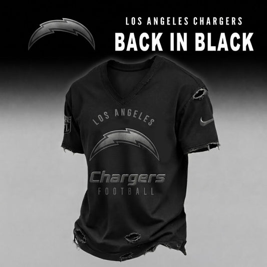LAC x NFL Back In Black V-neck Shirt 290626