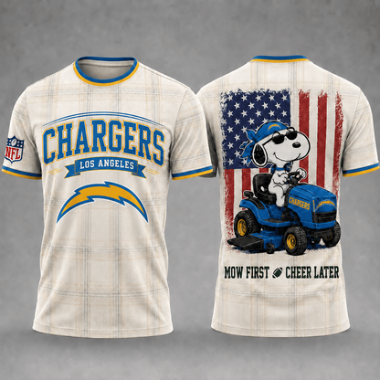 LAC x NFL Premium Funny Football Snoopy 3D T-Shirt 0207