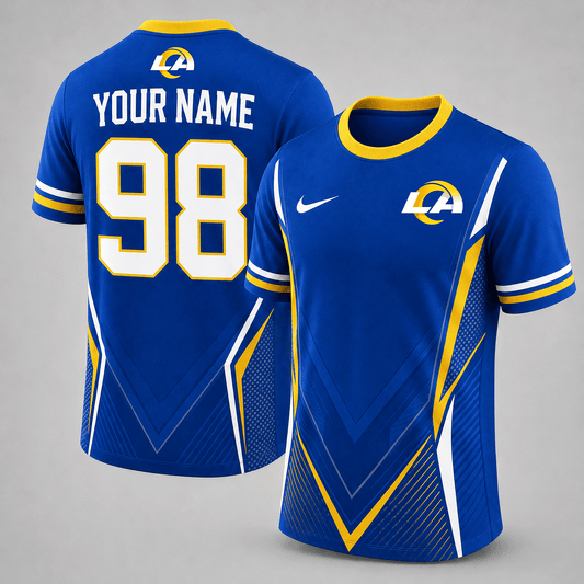 LAR x NFL Custom Name Number Personalized Athletic T-Shirt