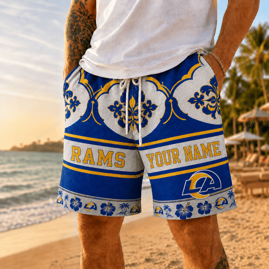 LAR x NFL Premium Beach Short Personalized Gift For Fan