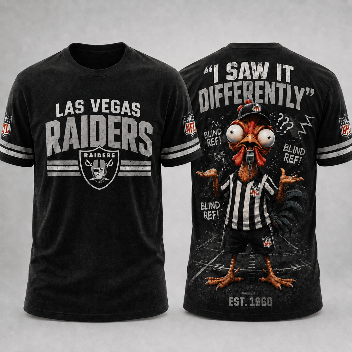 LV x NFL Premium Funny Blind Referee Mocking 3D Shirt Football Game Day Enthusiasts