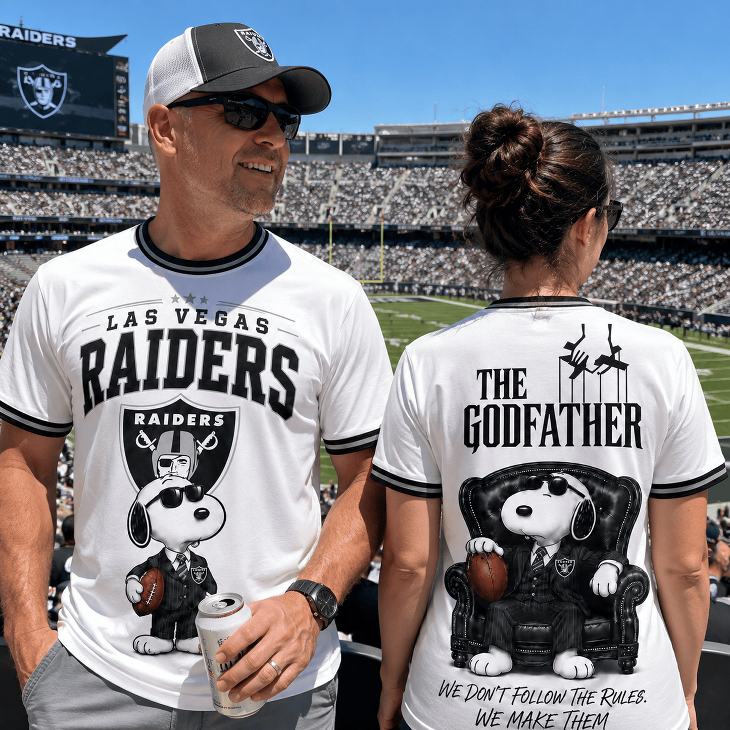 LV x NFL Premium Funny Football Snoopy The Godfather Rule Maker Game Day 3D Shirt 0307