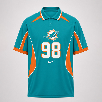 MD Premium NFL Custom Number Sports Style Polo Shirt