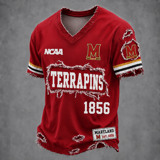 MD x NCAA LUXURY V-Neck T-Shirt 0506 DatND DVT