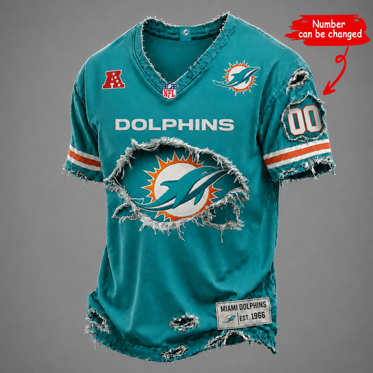 MIA x NFL LUXURY V-Neck T-Shirt V2 1506