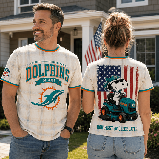 MIA x NFL Premium Funny Football Snoopy 3D T-Shirt 0207