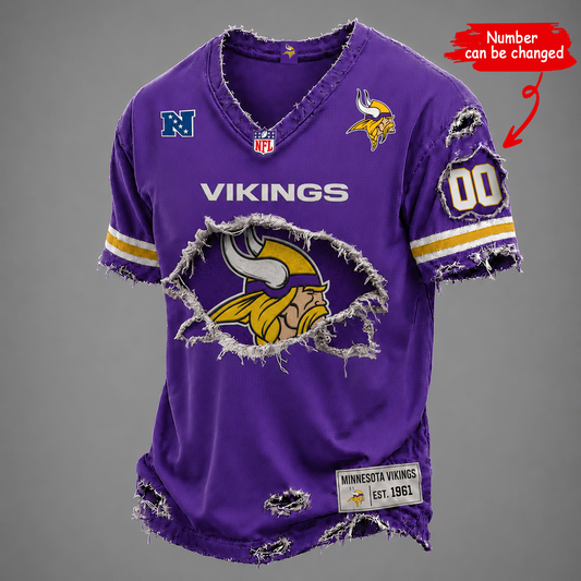 MIN x NFL LUXURY V-Neck T-Shirt V2 1506