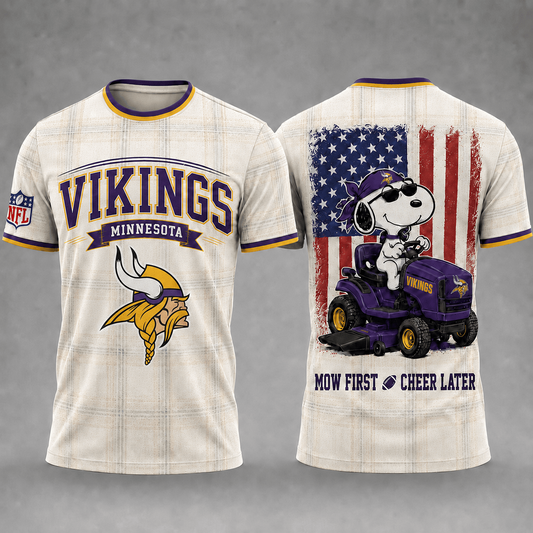 MIN x NFL Premium Funny Football Snoopy 3D T-Shirt 0207