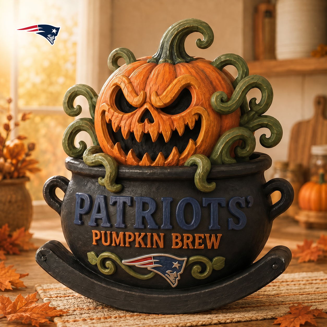NEP Premium Pumpkin Brew Wooden Block Custom Shape 3 Layers