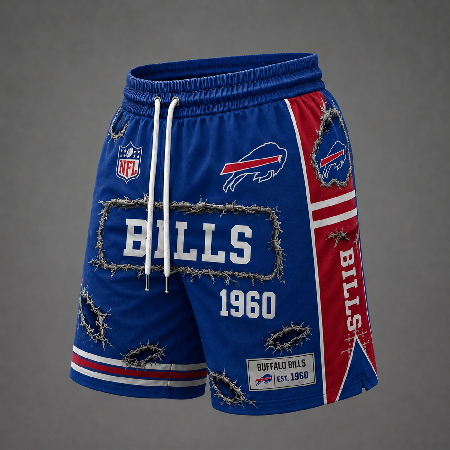 NFL x BUF Distressed Shorts